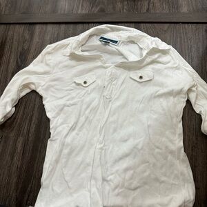 Karen Scott Men's White Lightweight Shirt Jacket